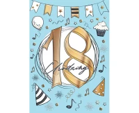 Greeting card blue “18”